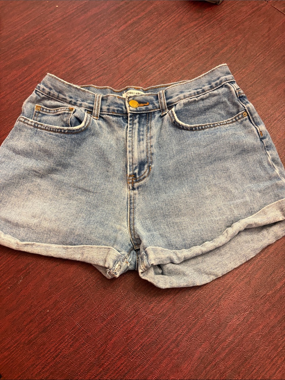 Billabong Women’s Light Blue Denim Roll-Hem Shorts